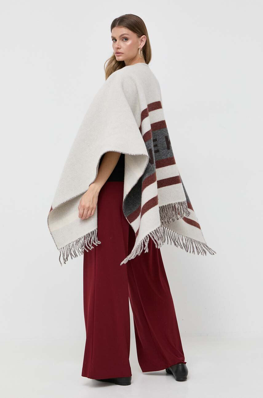 Weekend Max Mara poncho de lana culoarea gri călduros - Pled.ro