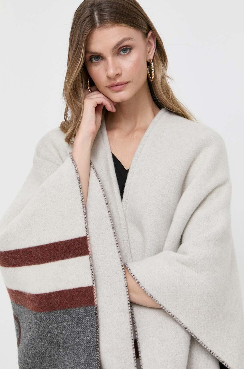 Weekend Max Mara poncho de lana culoarea gri călduros - Pled.ro