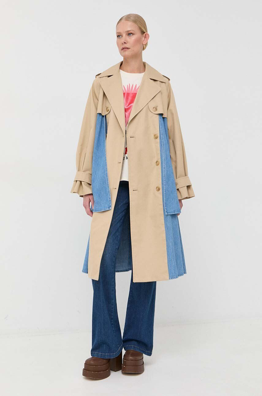 Weekend Max Mara trenci femei culoarea bej de tranzitie oversize - Pled.ro