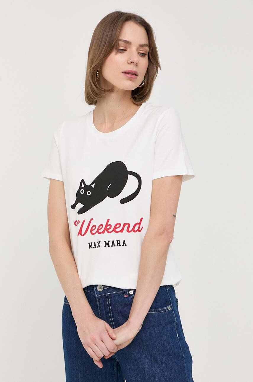 Weekend Max Mara tricou femei culoarea alb - Pled.ro