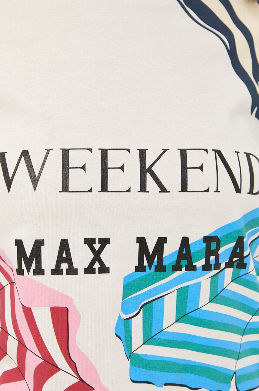 Weekend Max Mara tricou din bumbac culoarea bej - Pled.ro