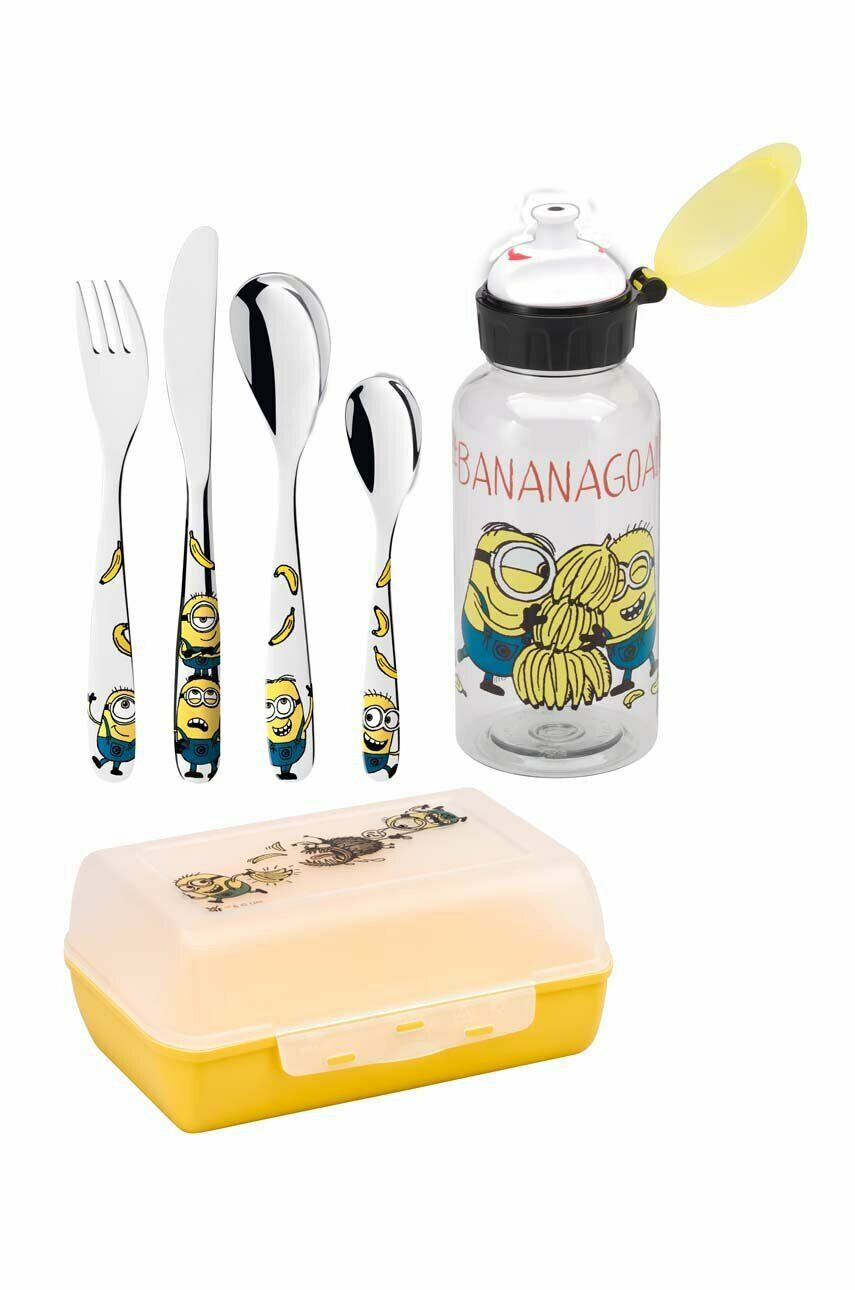 WMF set pentru copii: tacâmuri sticlă de apă și cutie de prânz Minionki 6-pack - Pled.ro