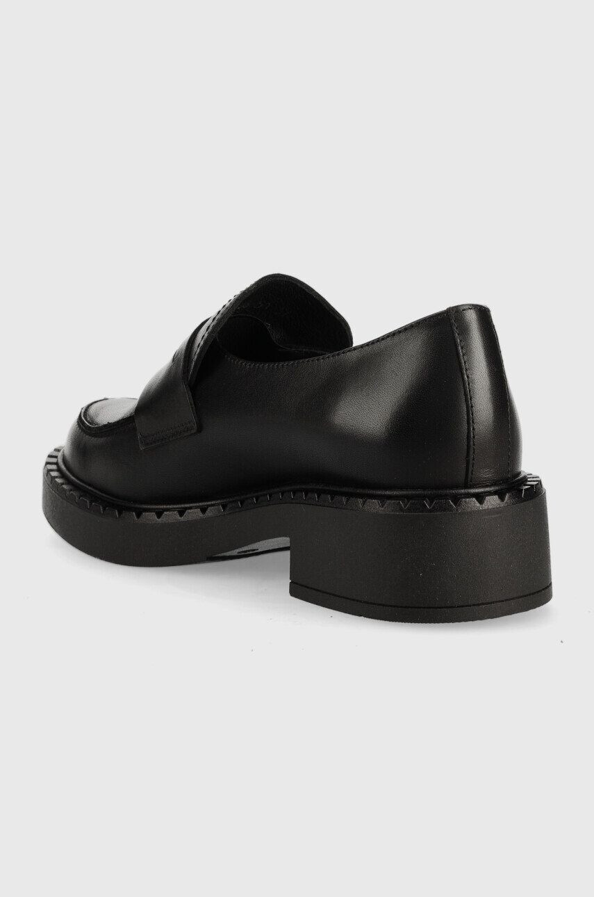 Wojas mocasini de piele femei culoarea negru cu toc plat - Pled.ro