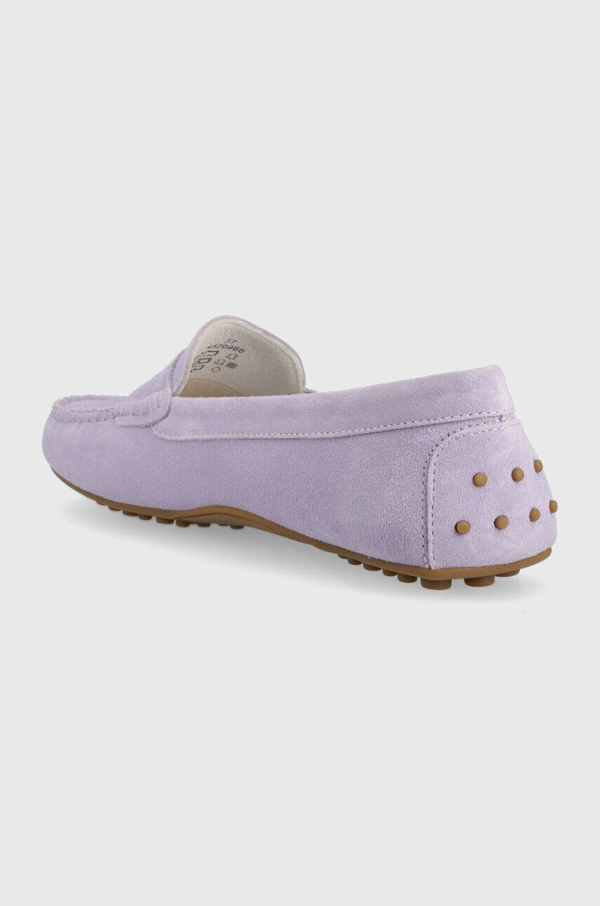 Wojas mocasini din piele intoarsa femei culoarea violet cu toc plat 4620966 - Pled.ro