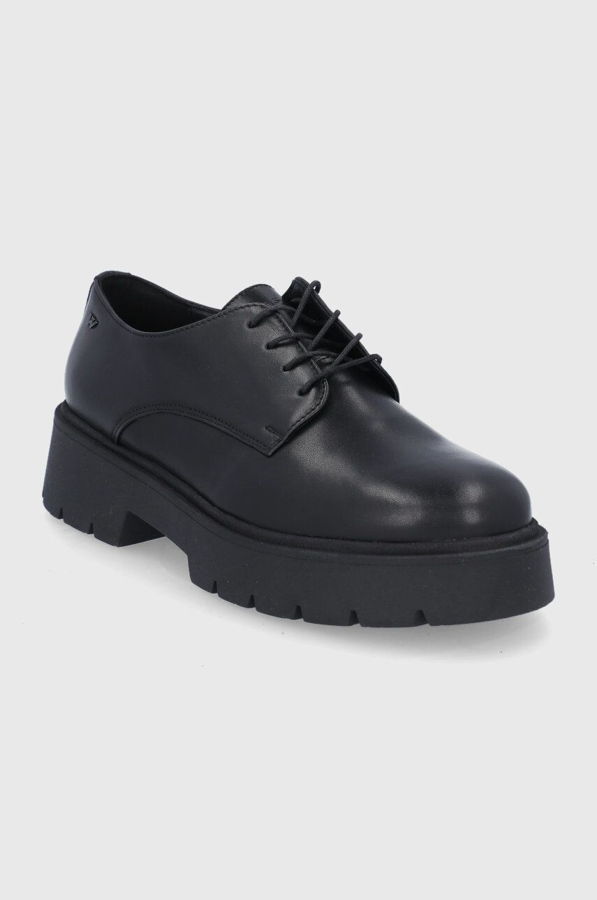 Wojas Pantofi de piele femei culoarea negru cu platformă - Pled.ro