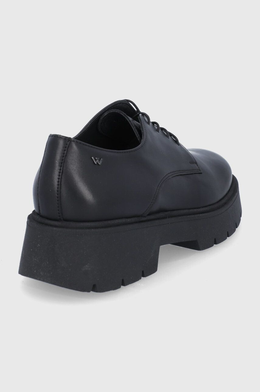 Wojas Pantofi de piele femei culoarea negru cu platformă - Pled.ro