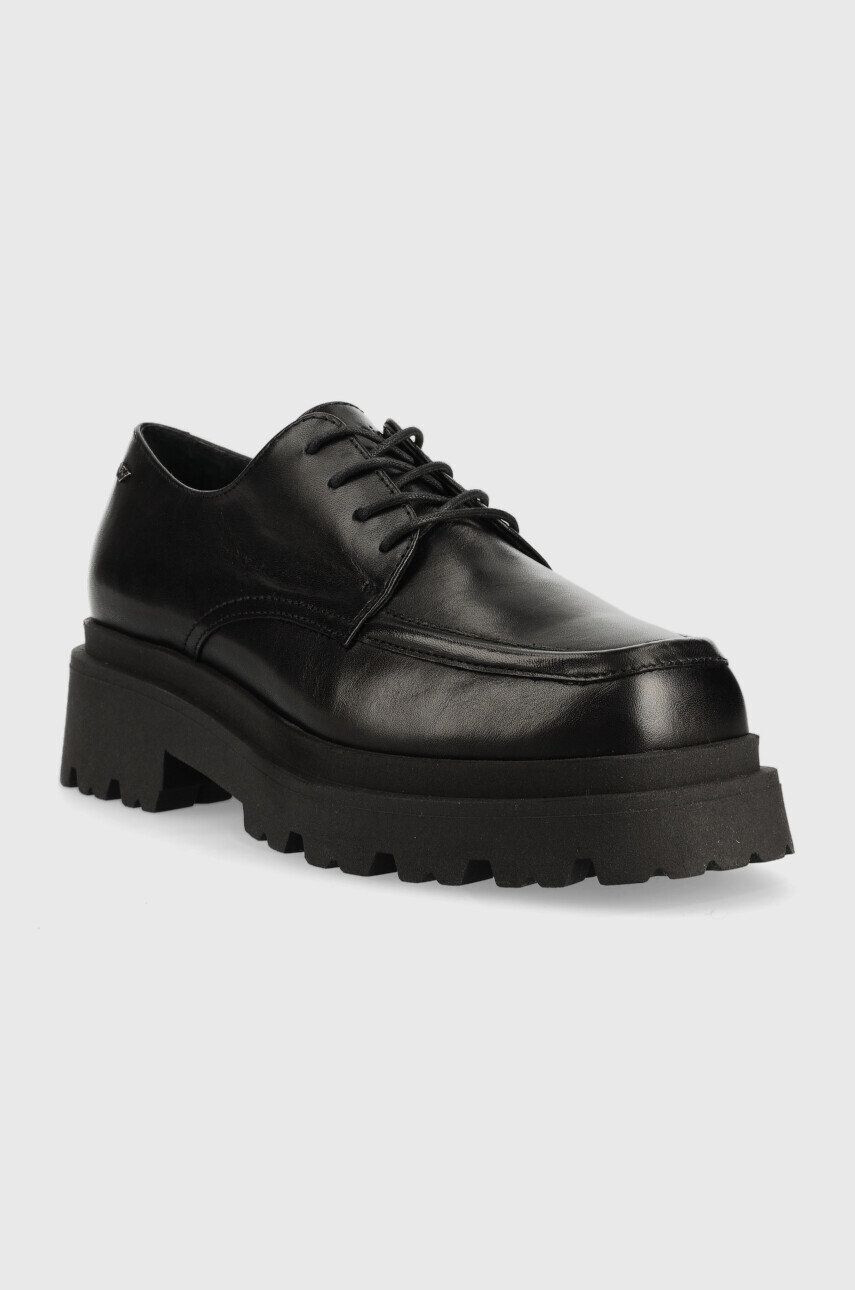 Wojas pantofi de piele femei culoarea negru cu platforma - Pled.ro