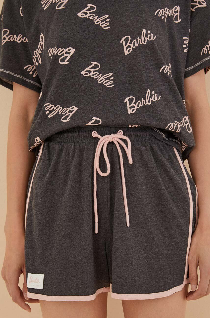 women'secret pijamale de bumbac Barbie & Ken culoarea gri bumbac 3136927 - Pled.ro