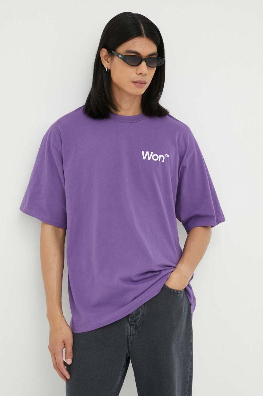 Won Hundred tricou culoarea violet cu imprimeu - Pled.ro