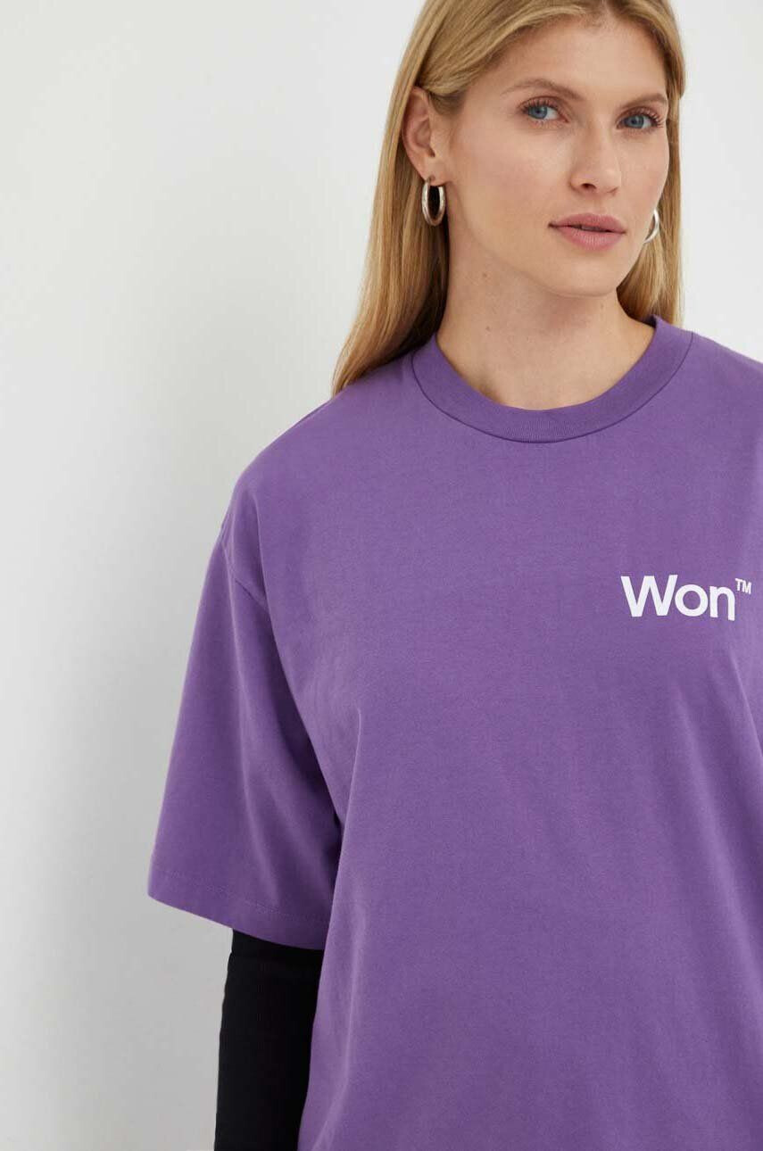 Won Hundred tricou culoarea violet cu imprimeu - Pled.ro