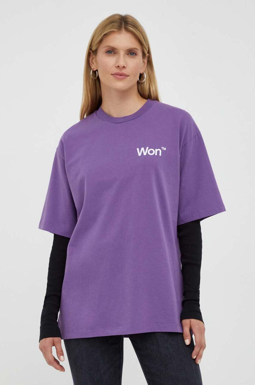 Won Hundred tricou culoarea violet cu imprimeu - Pled.ro