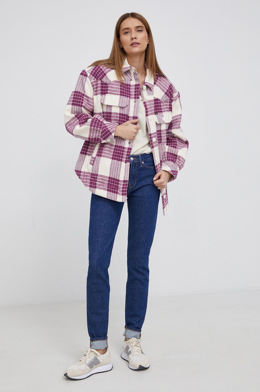 Wrangler geaca femei culoarea maro de iarna oversize - Pled.ro