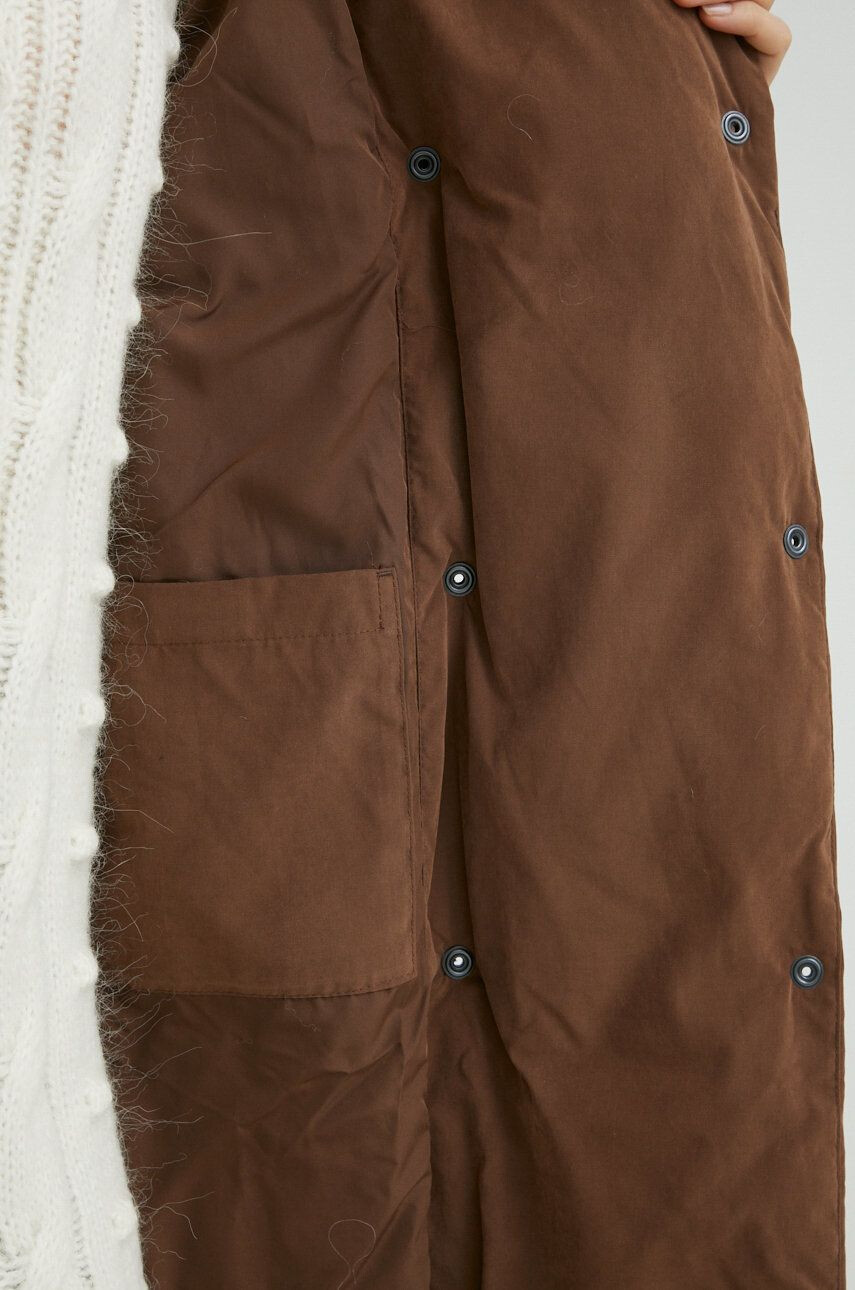 Wrangler geaca femei culoarea maro de iarna oversize - Pled.ro