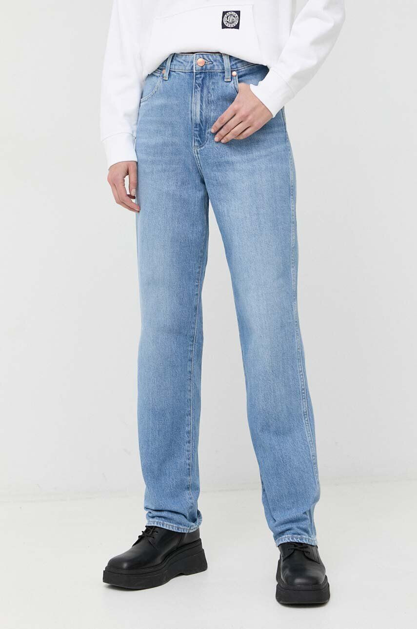 Wrangler jeansi Mom Straight femei high waist - Pled.ro