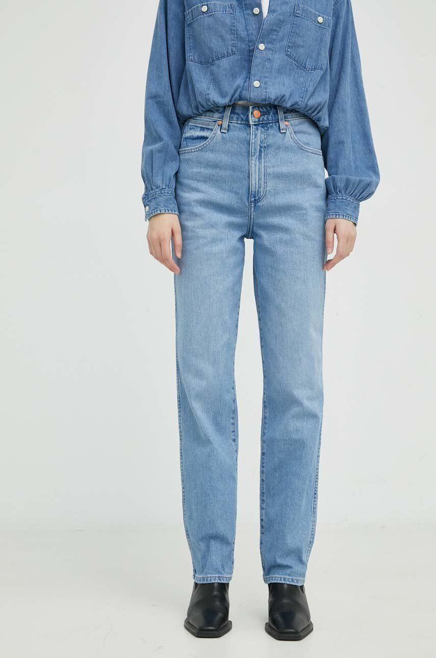 Wrangler jeansi Mom Straight Rhea femei high waist - Pled.ro