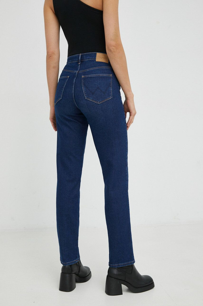 Wrangler jeansi Straight Dream Blue femei high waist - Pled.ro