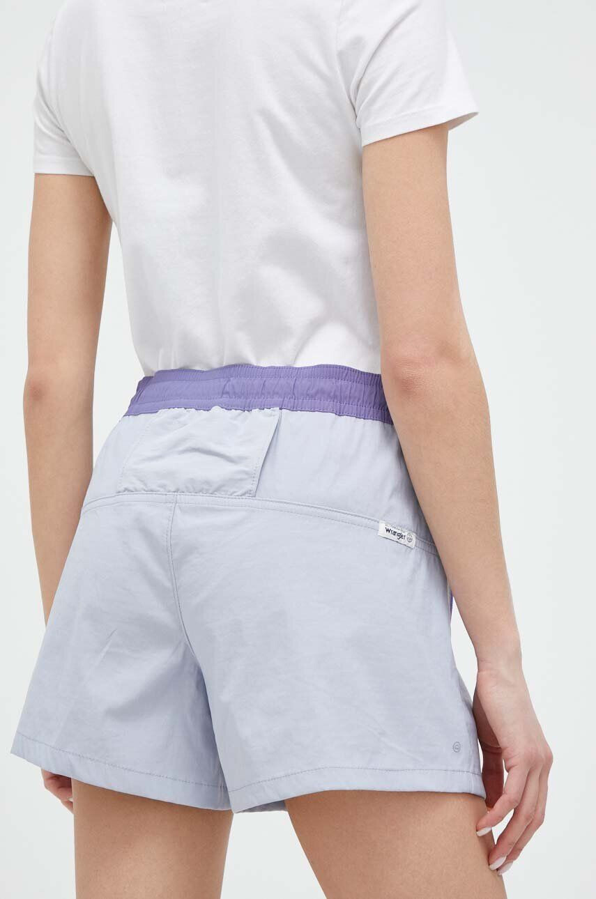 Wrangler pantaloni scurti ATG femei culoarea violet modelator high waist - Pled.ro