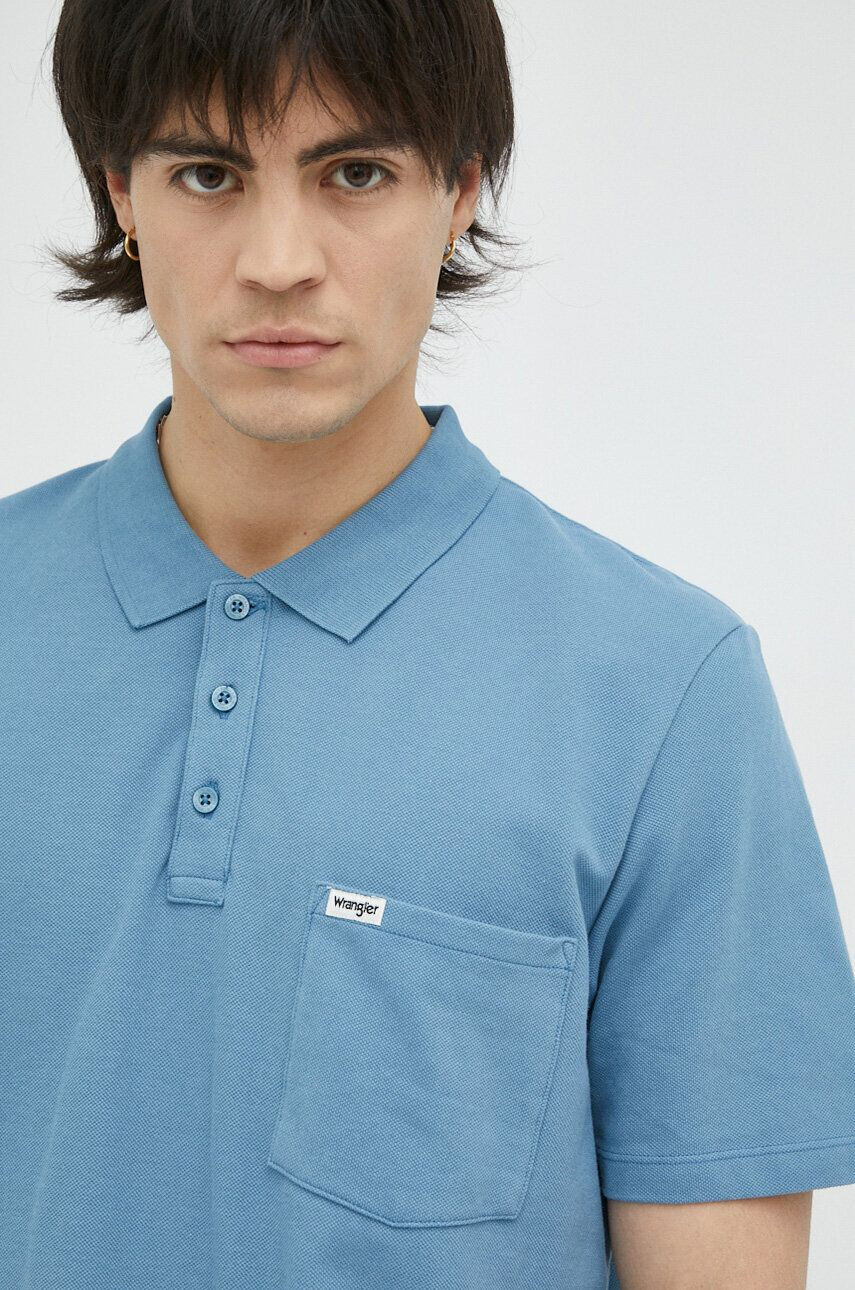 Wrangler polo de bumbac neted - Pled.ro