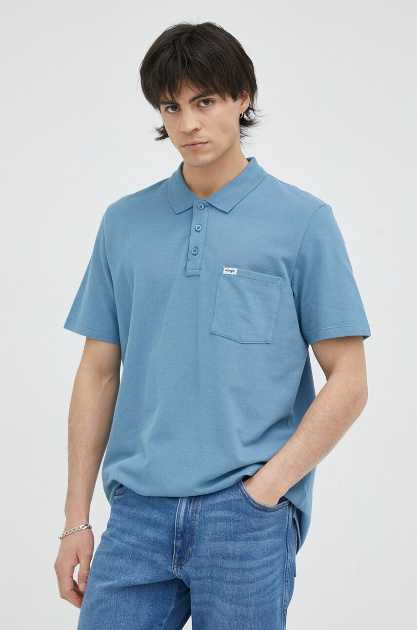 Wrangler polo de bumbac neted - Pled.ro