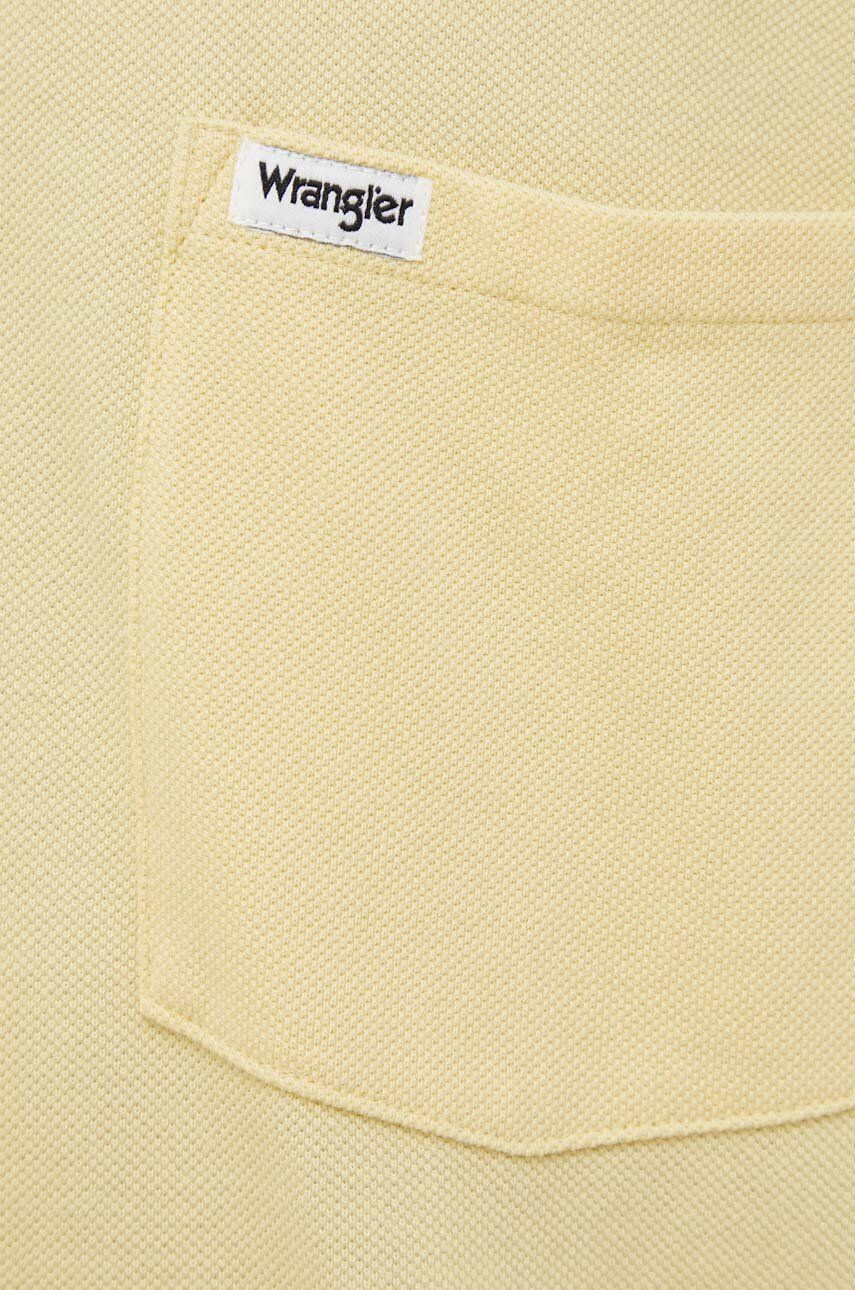 Wrangler polo de bumbac culoarea galben neted - Pled.ro