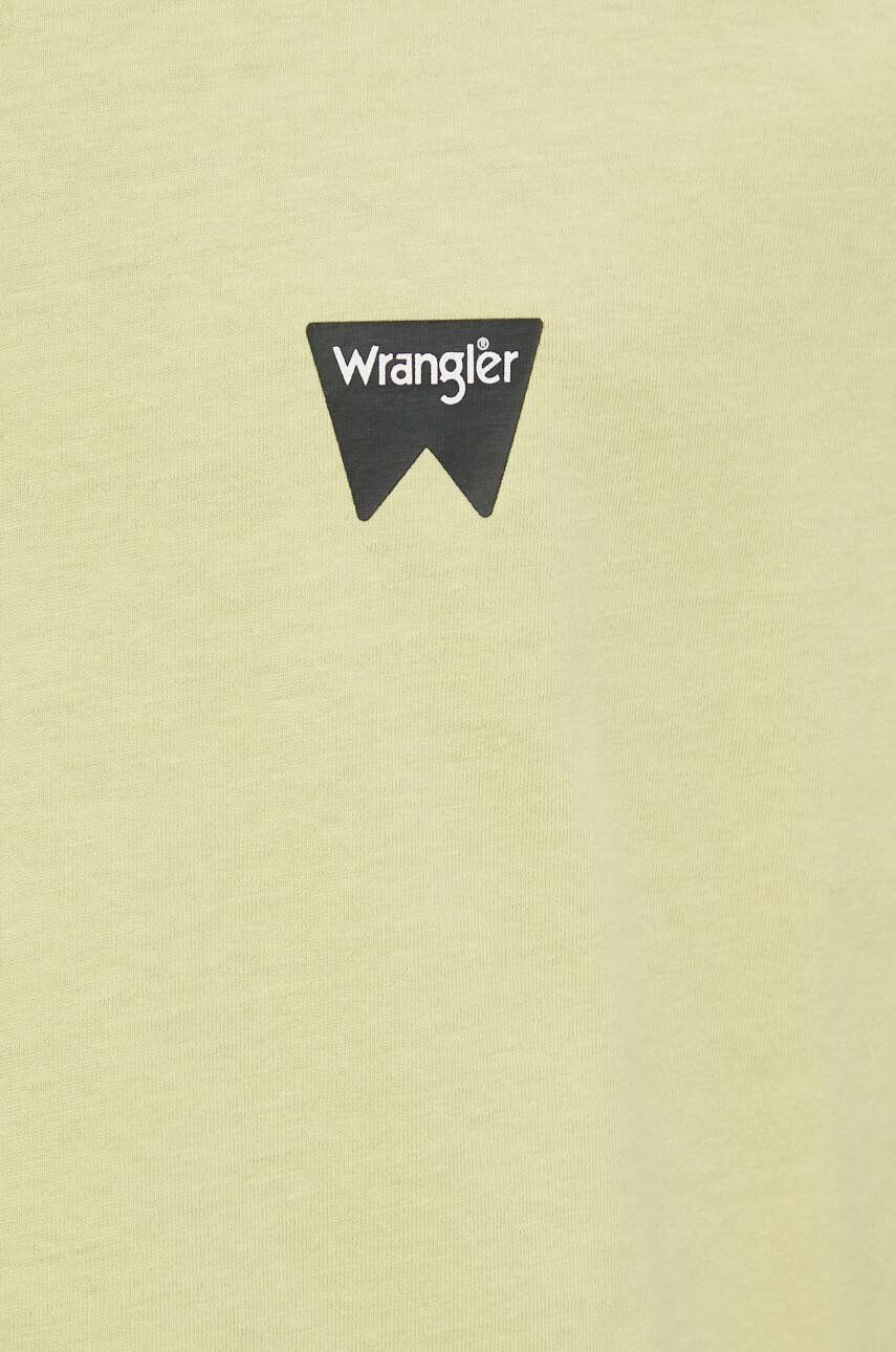 Wrangler tricou din bumbac culoarea galben cu imprimeu - Pled.ro