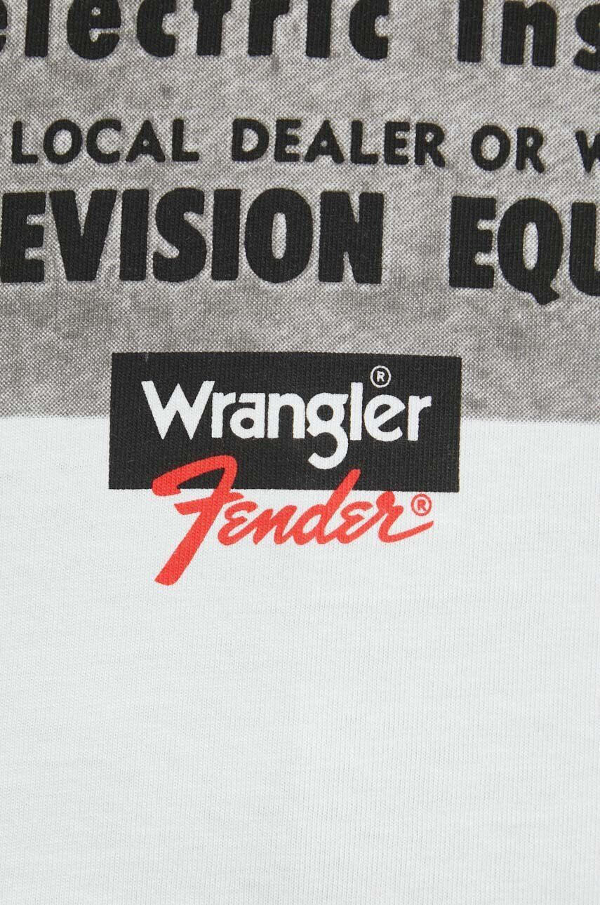 Wrangler tricou din bumbac culoarea bej cu imprimeu - Pled.ro