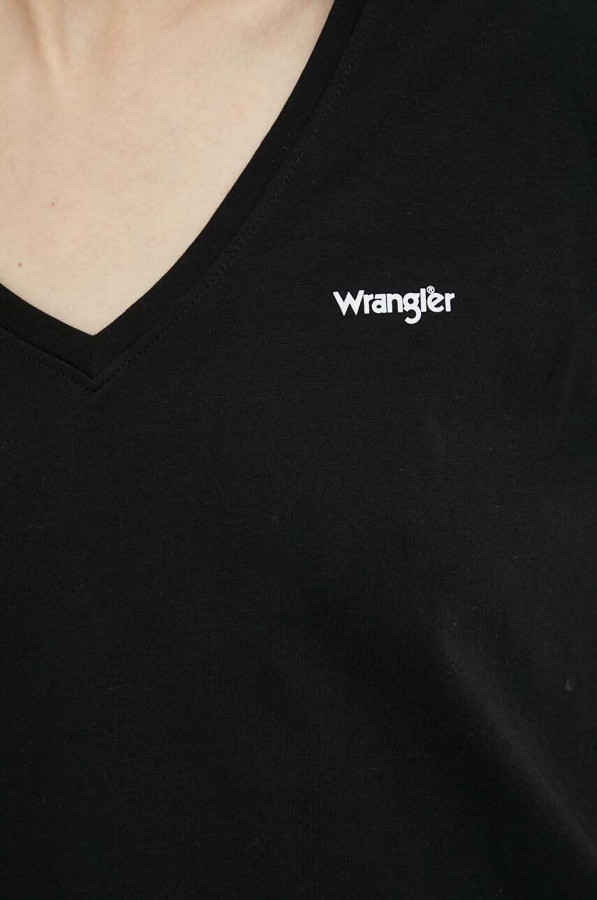 Wrangler tricou din bumbac culoarea negru - Pled.ro