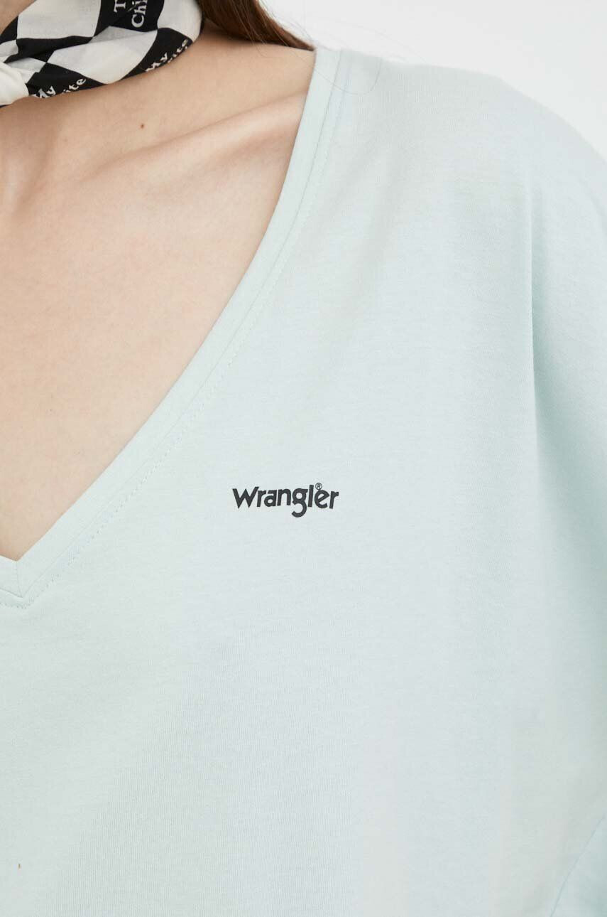 Wrangler tricou din bumbac culoarea galben cu imprimeu - Pled.ro