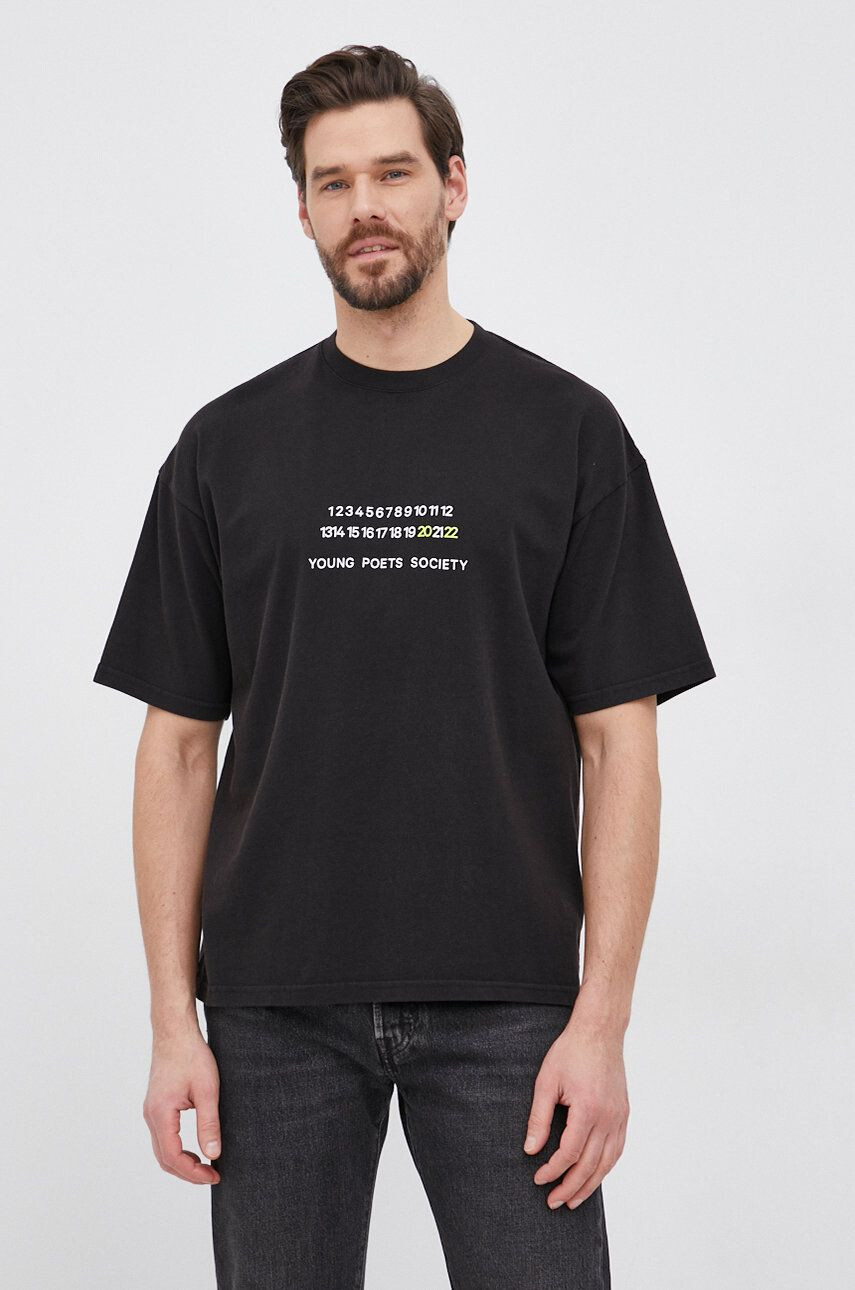 Young Poets Society tricou din bumbac culoarea negru cu imprimeu - Pled.ro