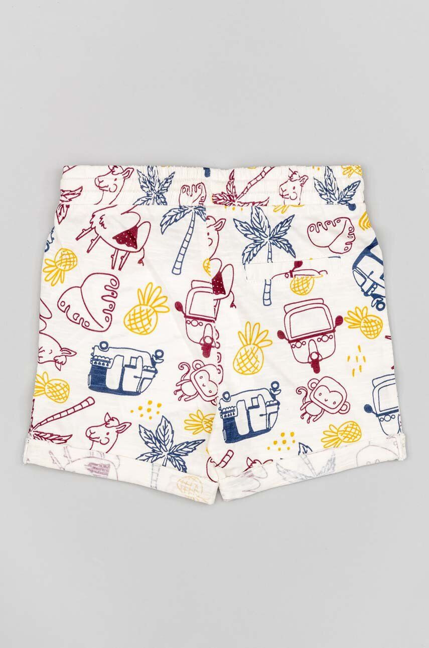 Zippy pantaloni scurti bebe culoarea bej neted talie reglabila - Pled.ro