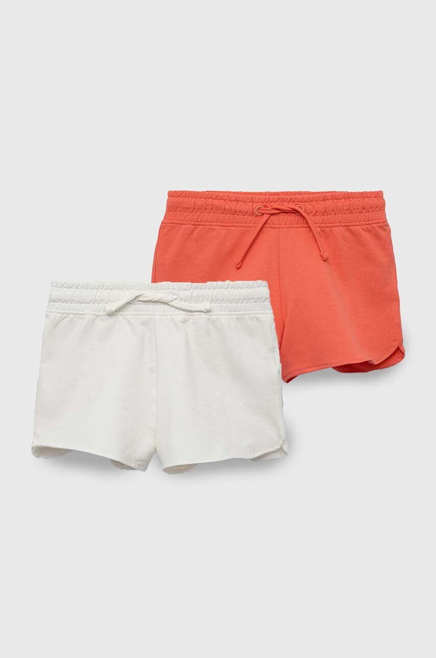 Zippy pantaloni scurți din bumbac pentru copii 2-pack culoarea portocaliu neted talie reglabila - Pled.ro