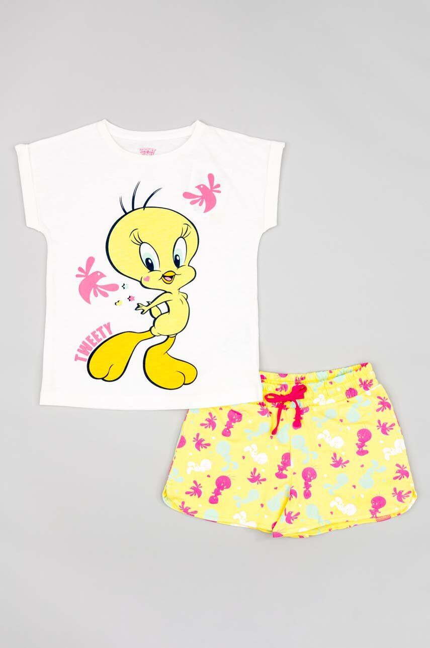 Zippy set de bumbac pentru copii culoarea alb - Pled.ro