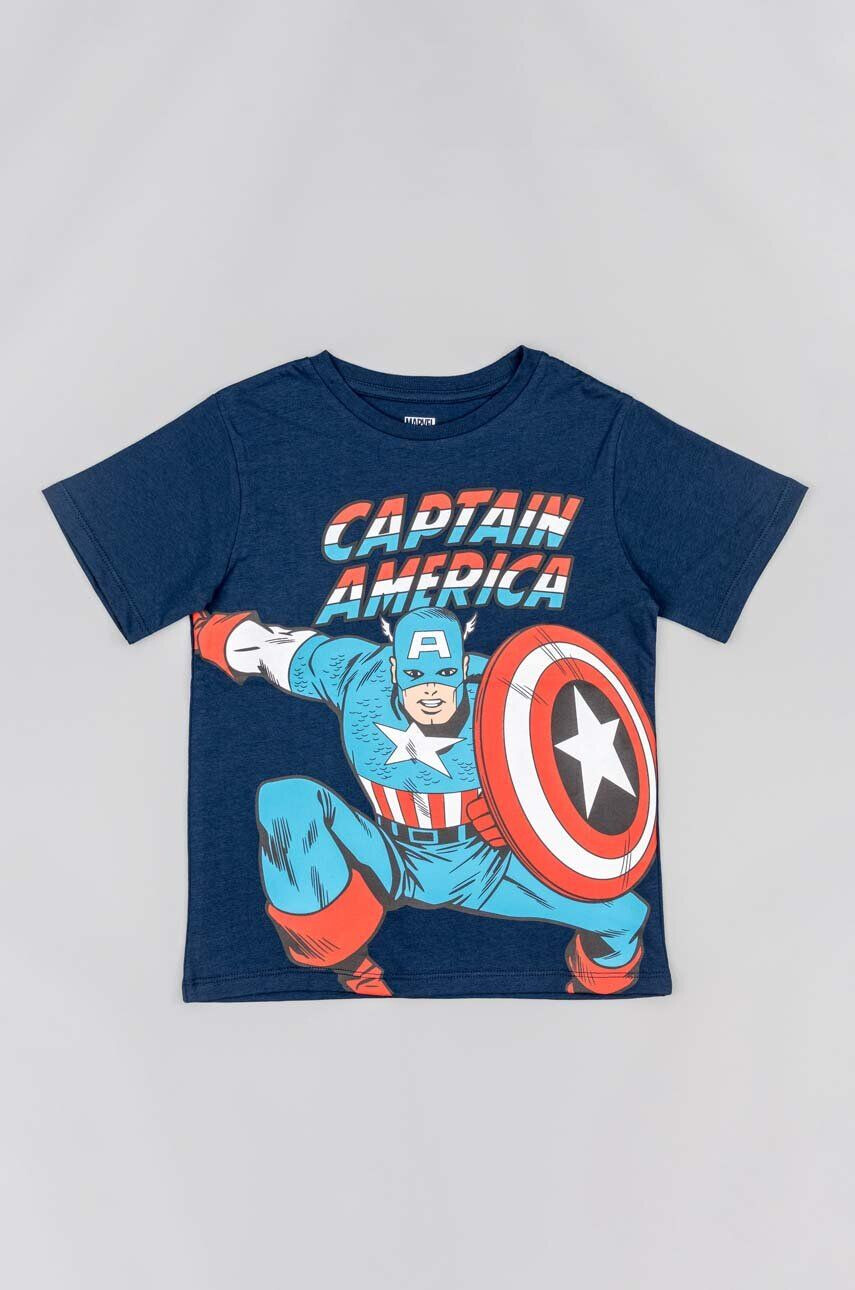 Zippy tricou de bumbac pentru copii x Marvel culoarea albastru marin cu imprimeu - Pled.ro