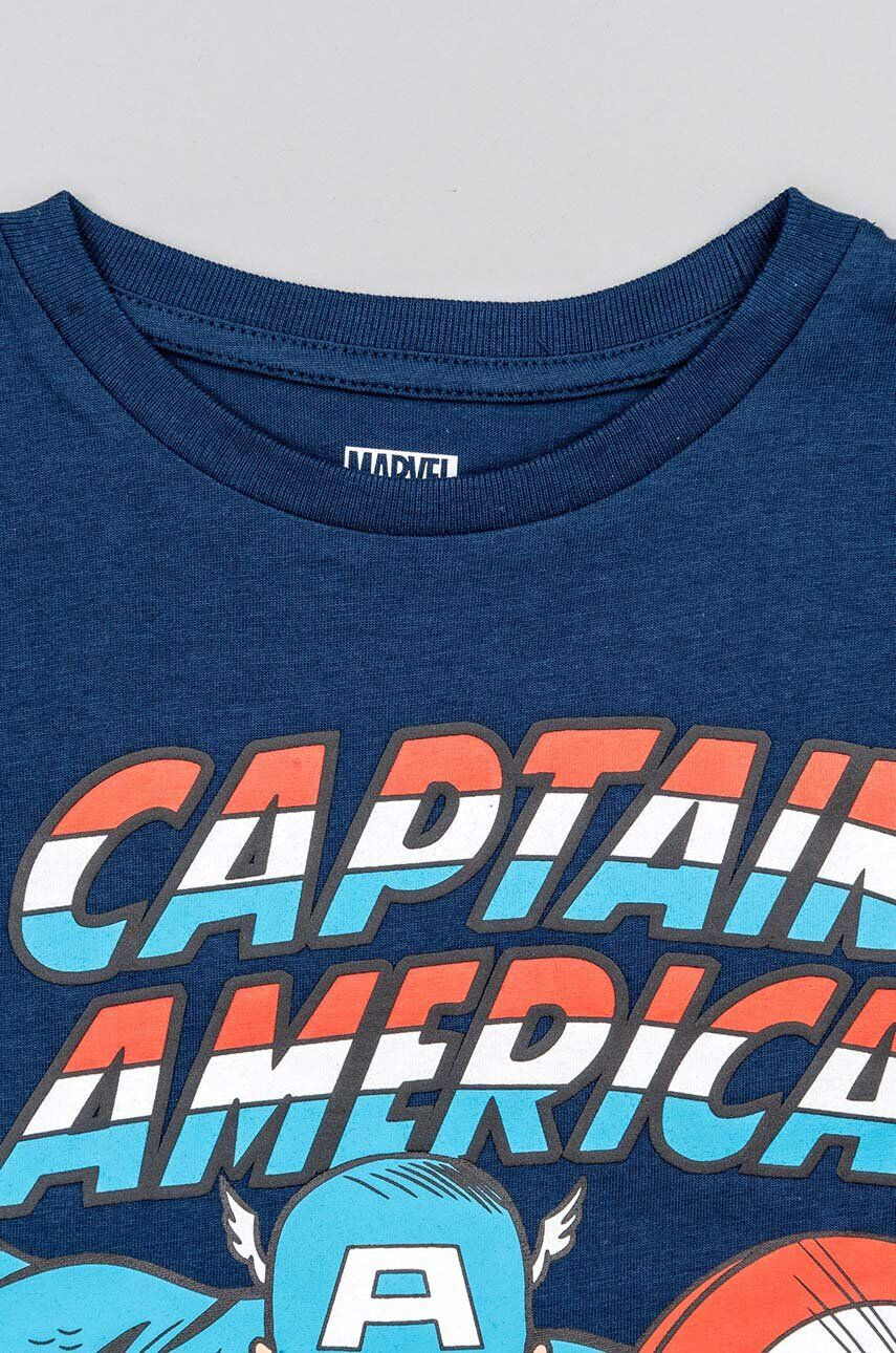 Zippy tricou de bumbac pentru copii x Marvel culoarea albastru marin cu imprimeu - Pled.ro