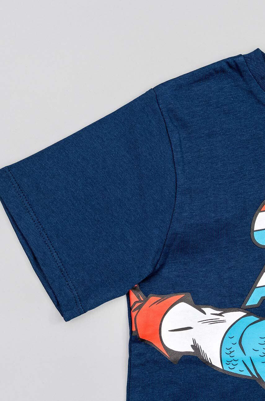 Zippy tricou de bumbac pentru copii x Marvel culoarea albastru marin cu imprimeu - Pled.ro