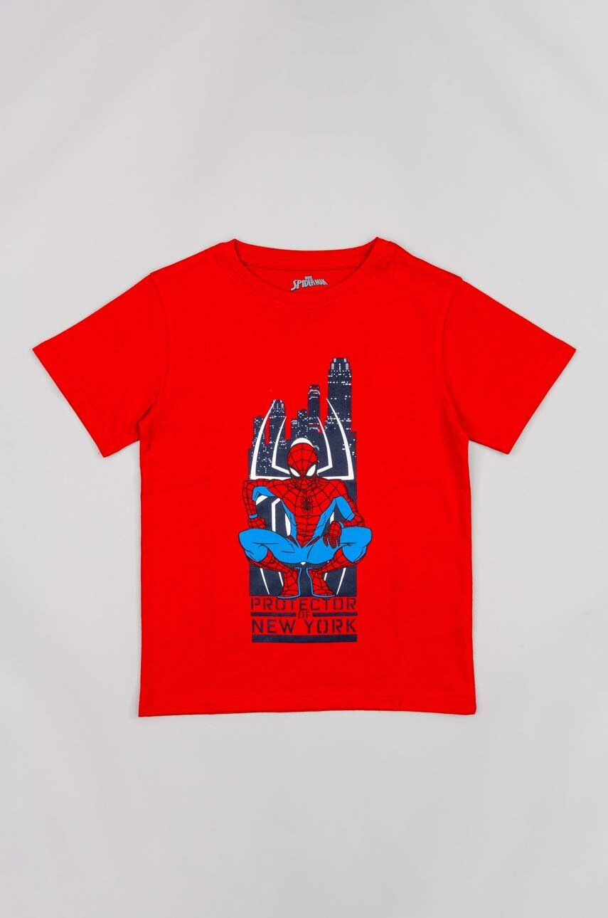 Zippy tricou de bumbac pentru copii X Spiderman culoarea rosu cu imprimeu - Pled.ro