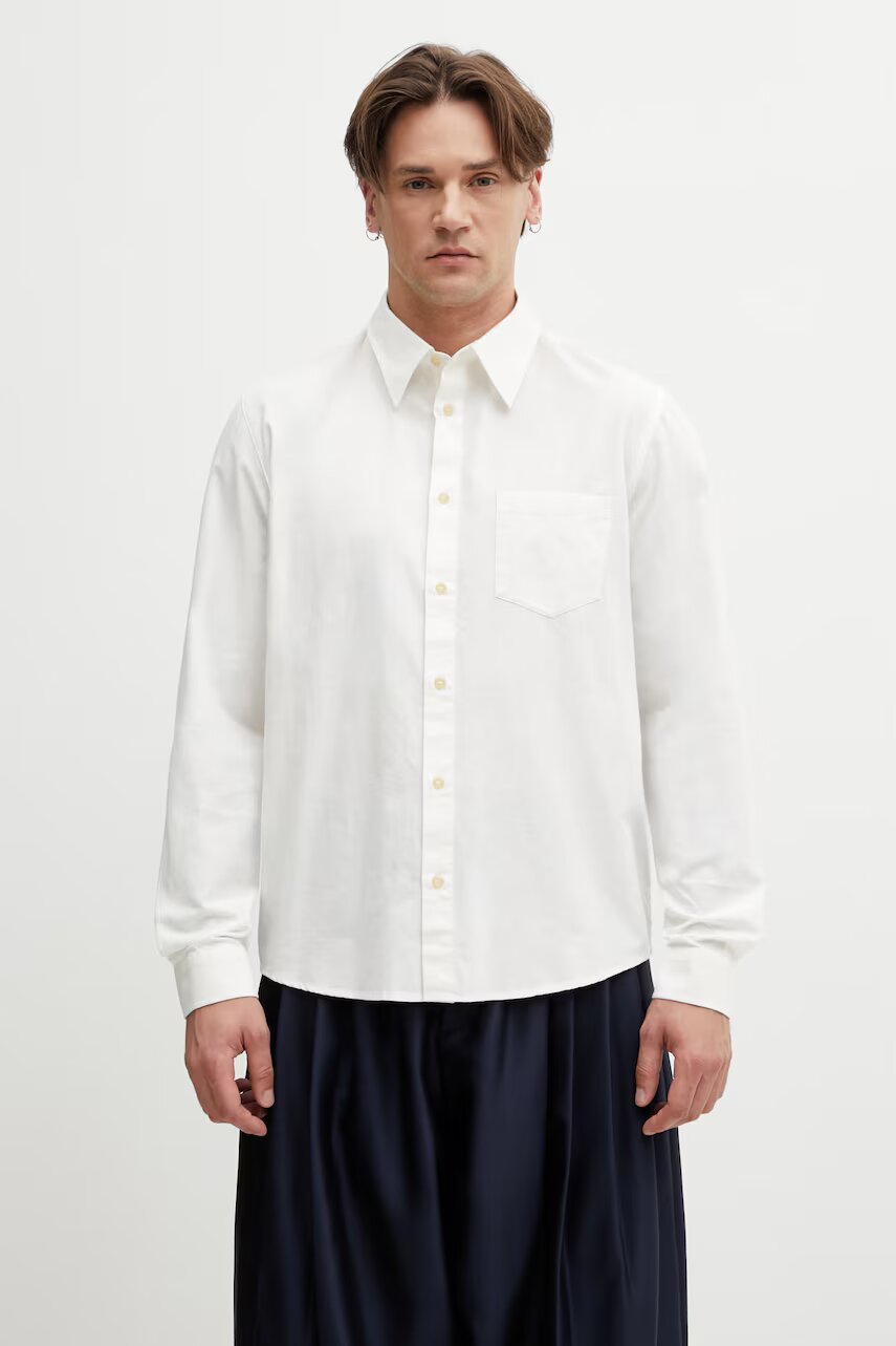 A.P.C. cămașă bărbați din bumbac și in