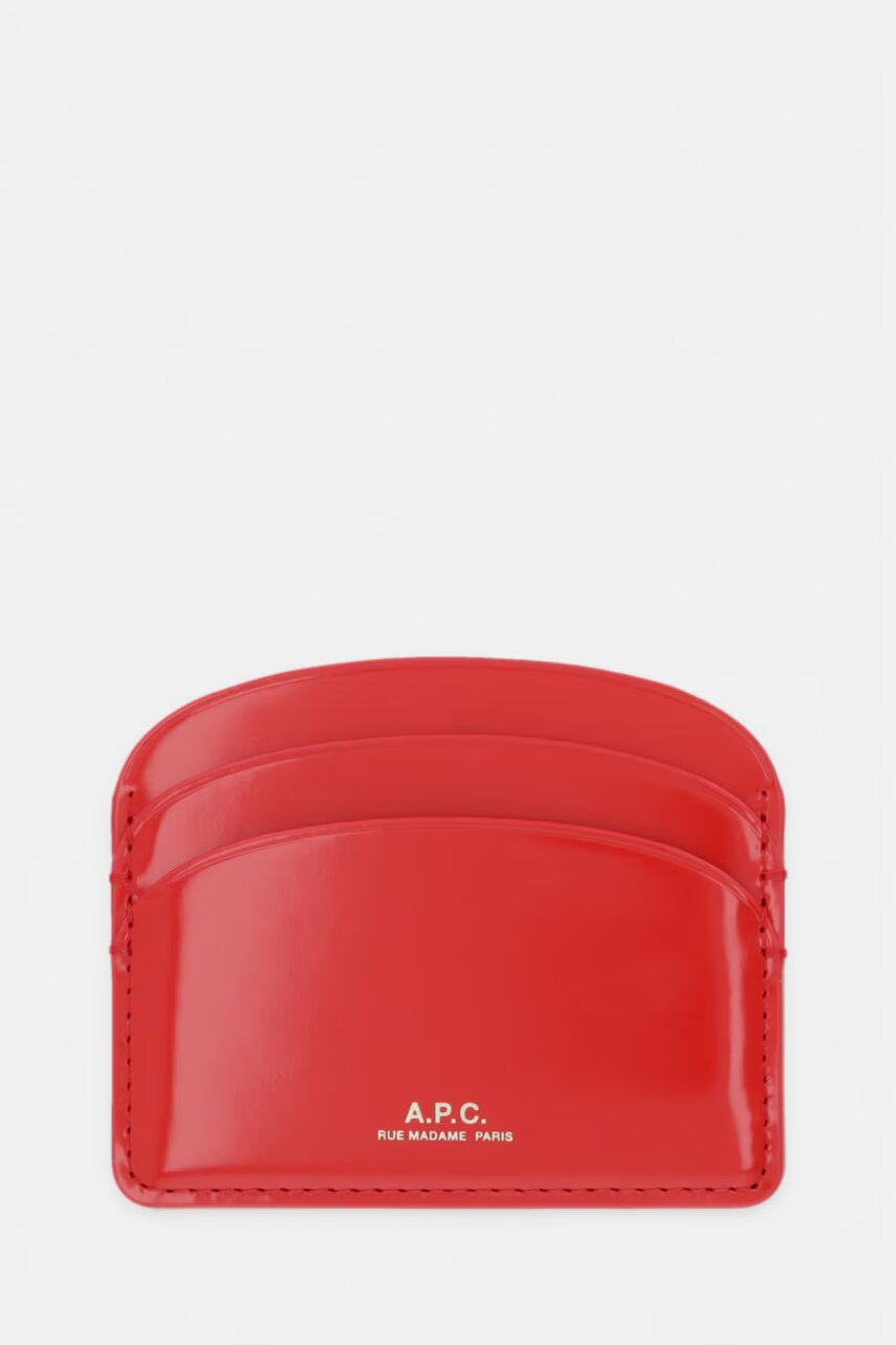 A.P.C. card-holder pentru femei din piele PORTE-CARTES DEMI-LUNE