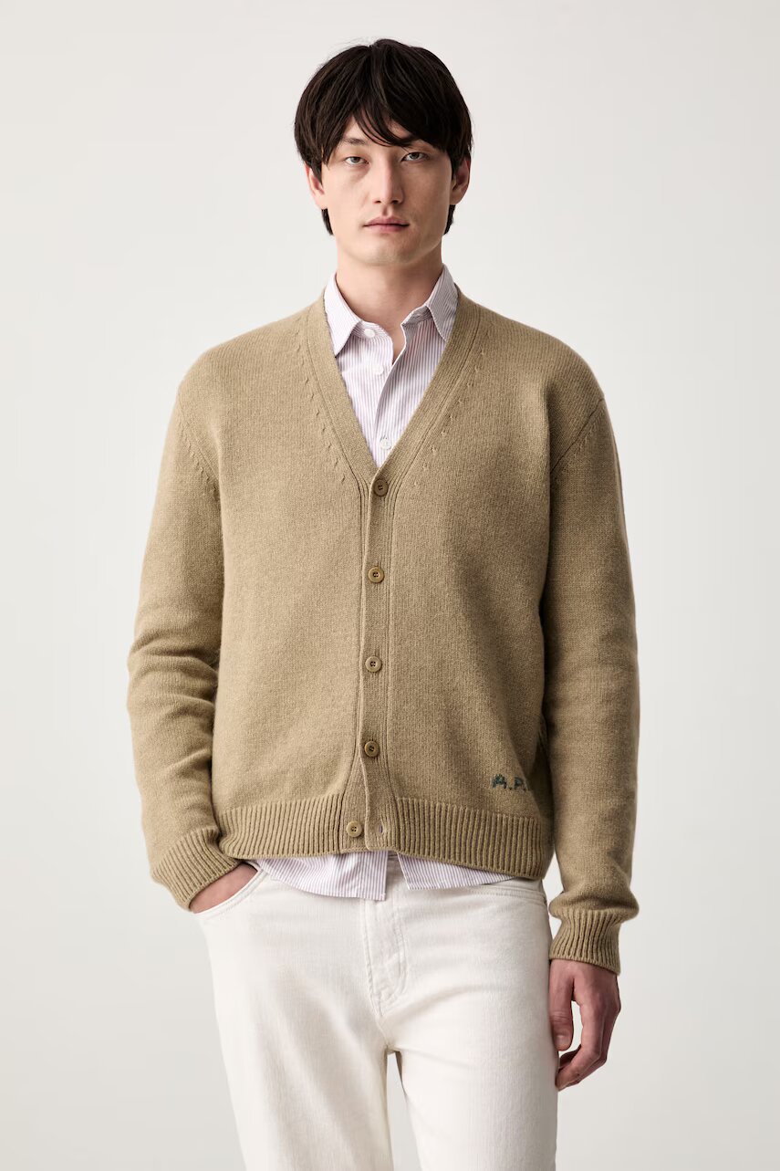 A.P.C. cardigan pentru bărbați din lână kevin
