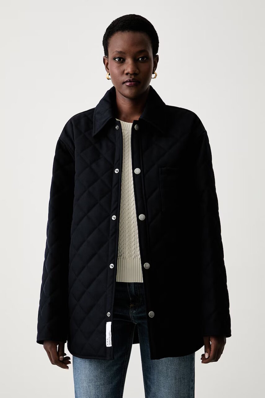 A.P.C. geacă de tranziție pentru femei cu amestec de lână blouson georges