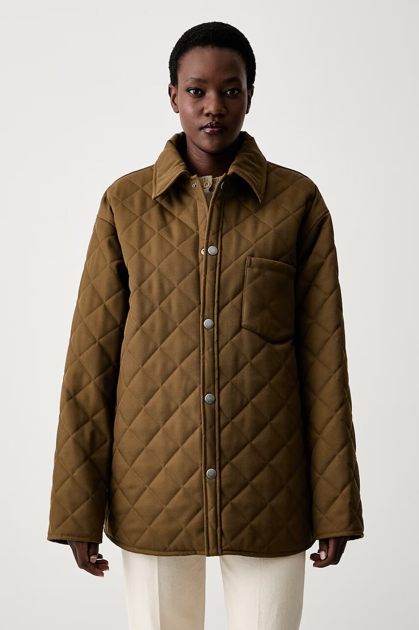 A.P.C. geacă de tranziție pentru femei cu amestec de lână blouson georges