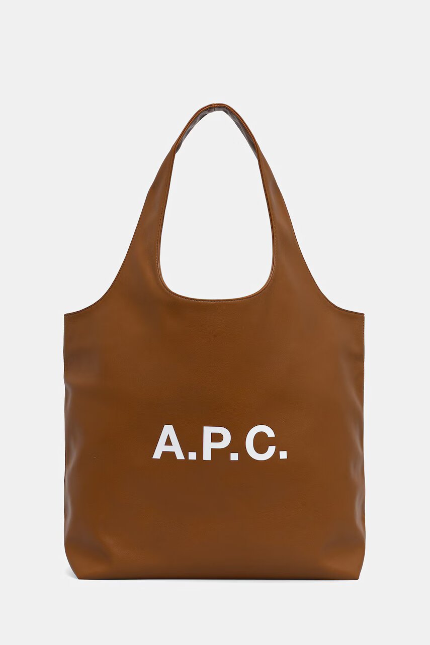 A.P.C. geantă cu imitație de piele tote ninon