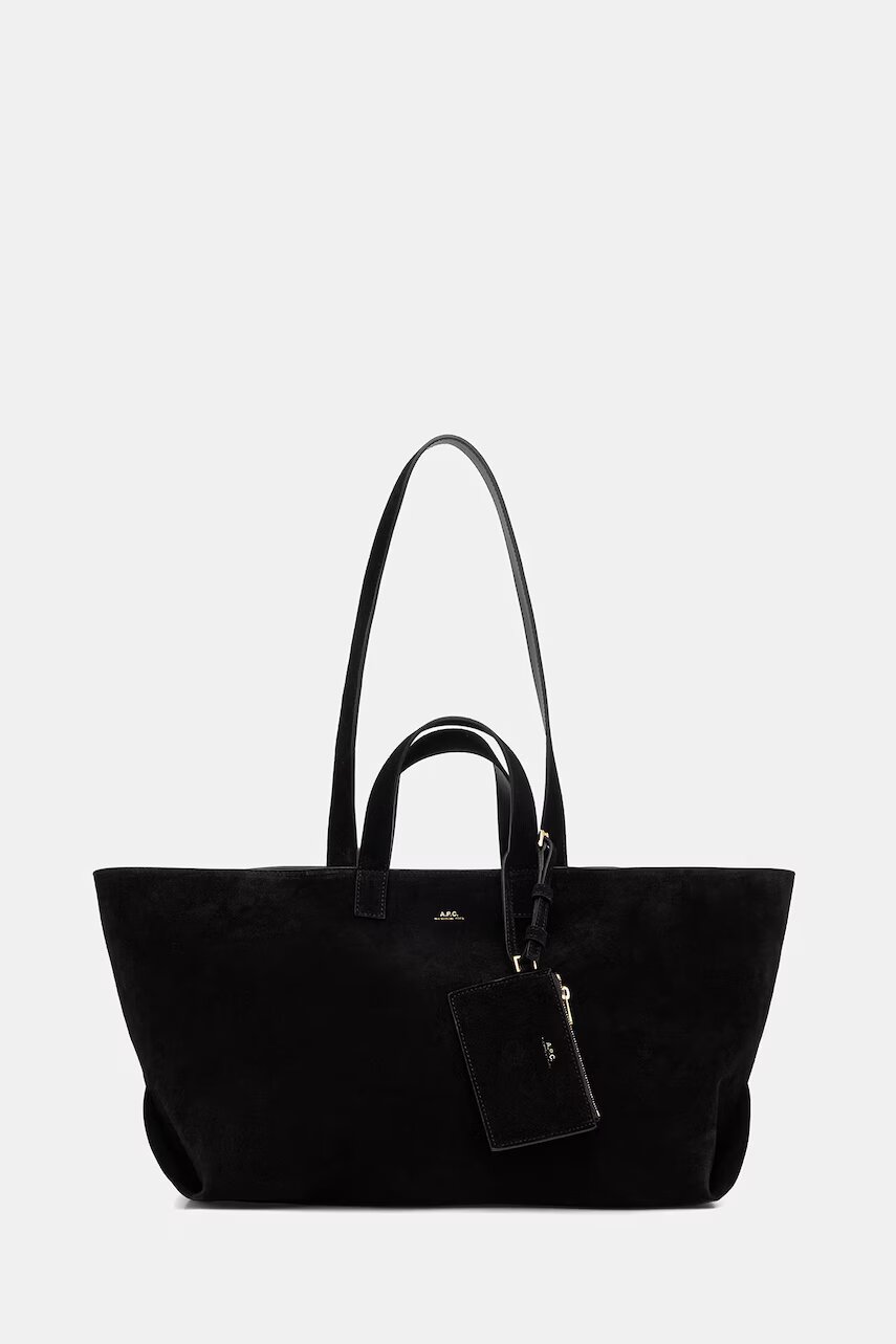 A.P.C. geantă shopper pentru femei din piele întoarsă LE DRUMMER