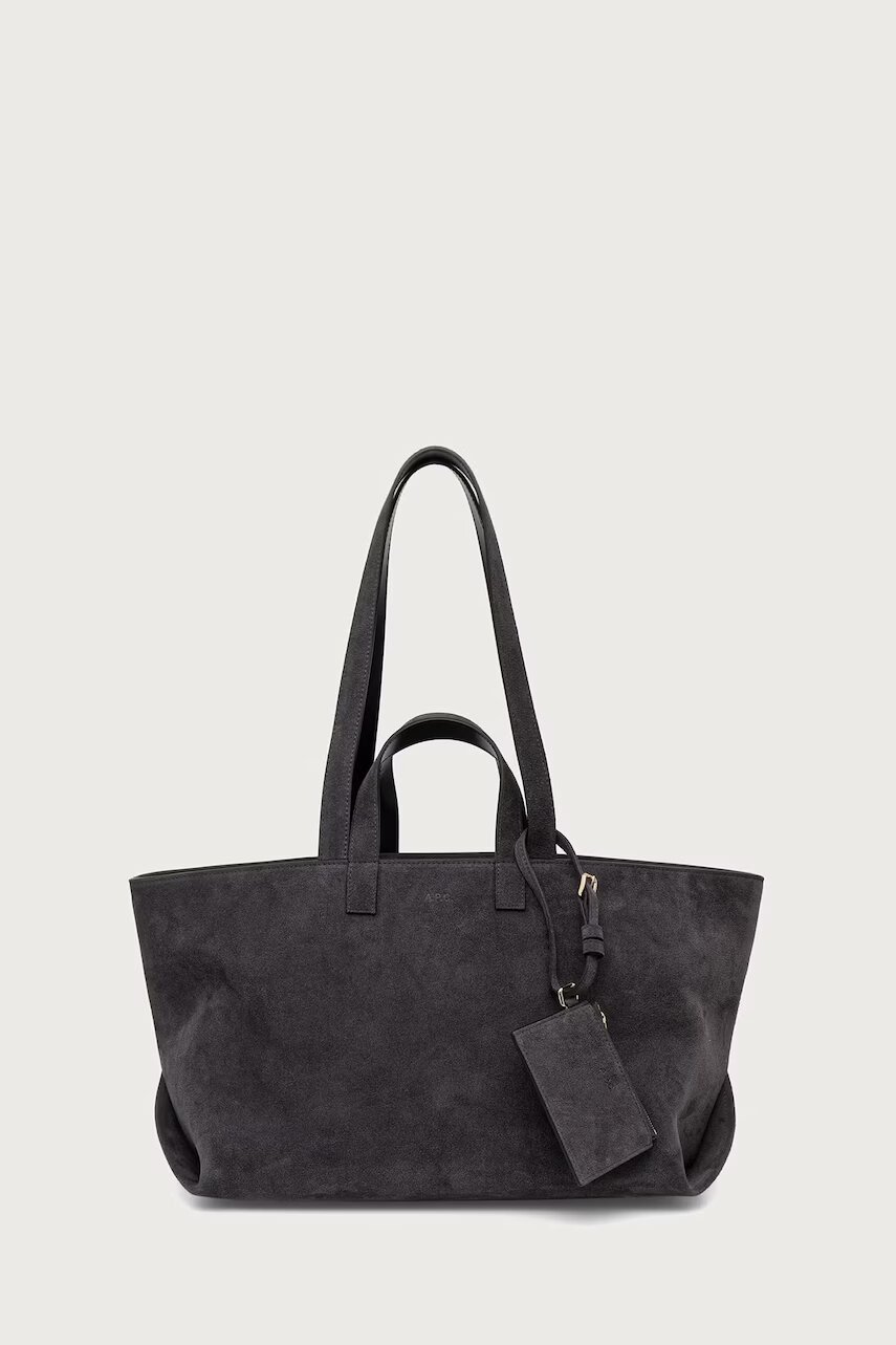 A.P.C. geantă shopper pentru femei din piele întoarsă LE DRUMMER