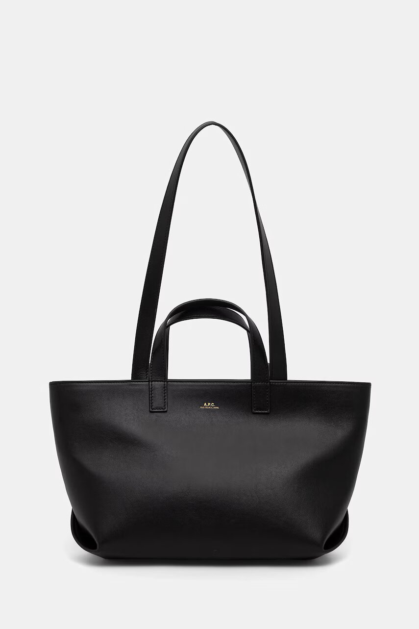 A.P.C. geantă shopper pentru femei din piele le drummer small