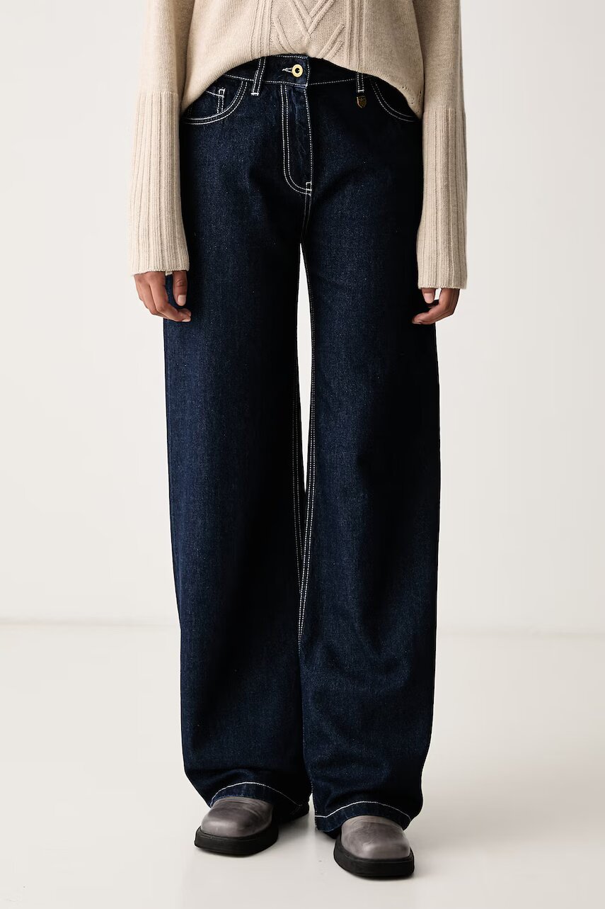 Aeronautica Militare blugi wide leg pentru femei