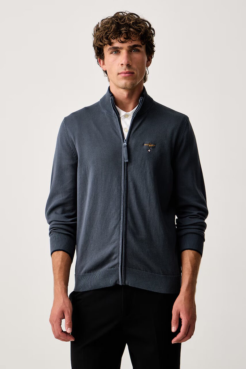Aeronautica Militare cardigan pentru bărbați din bumbac