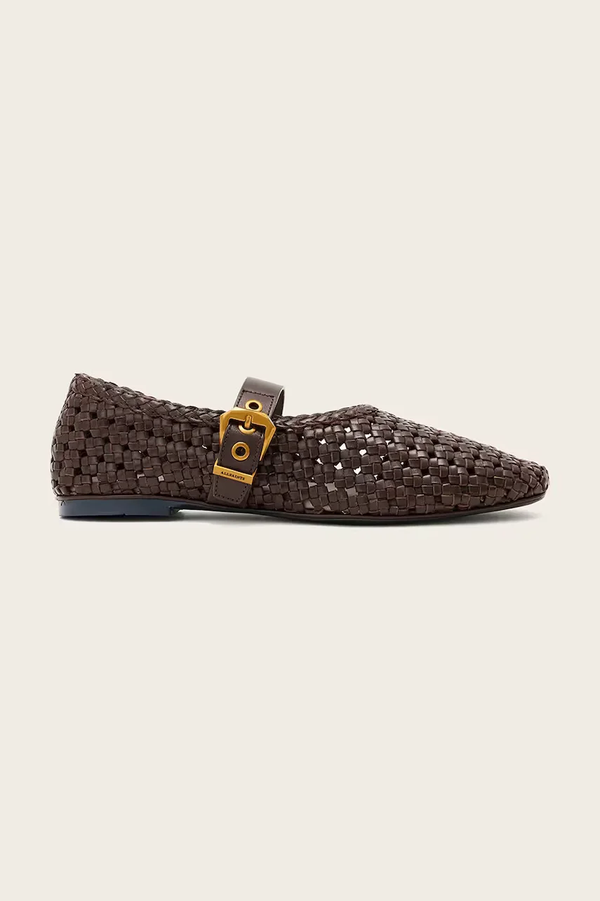 AllSaints balerini din piele Sabine Woven Flat