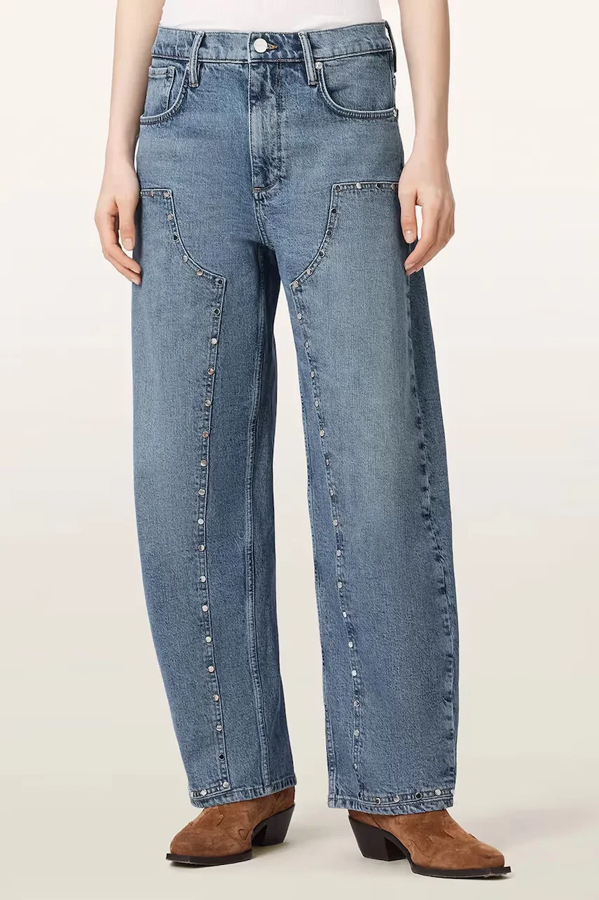 AllSaints blugi barrel pentru femei SADIE STUD JEAN