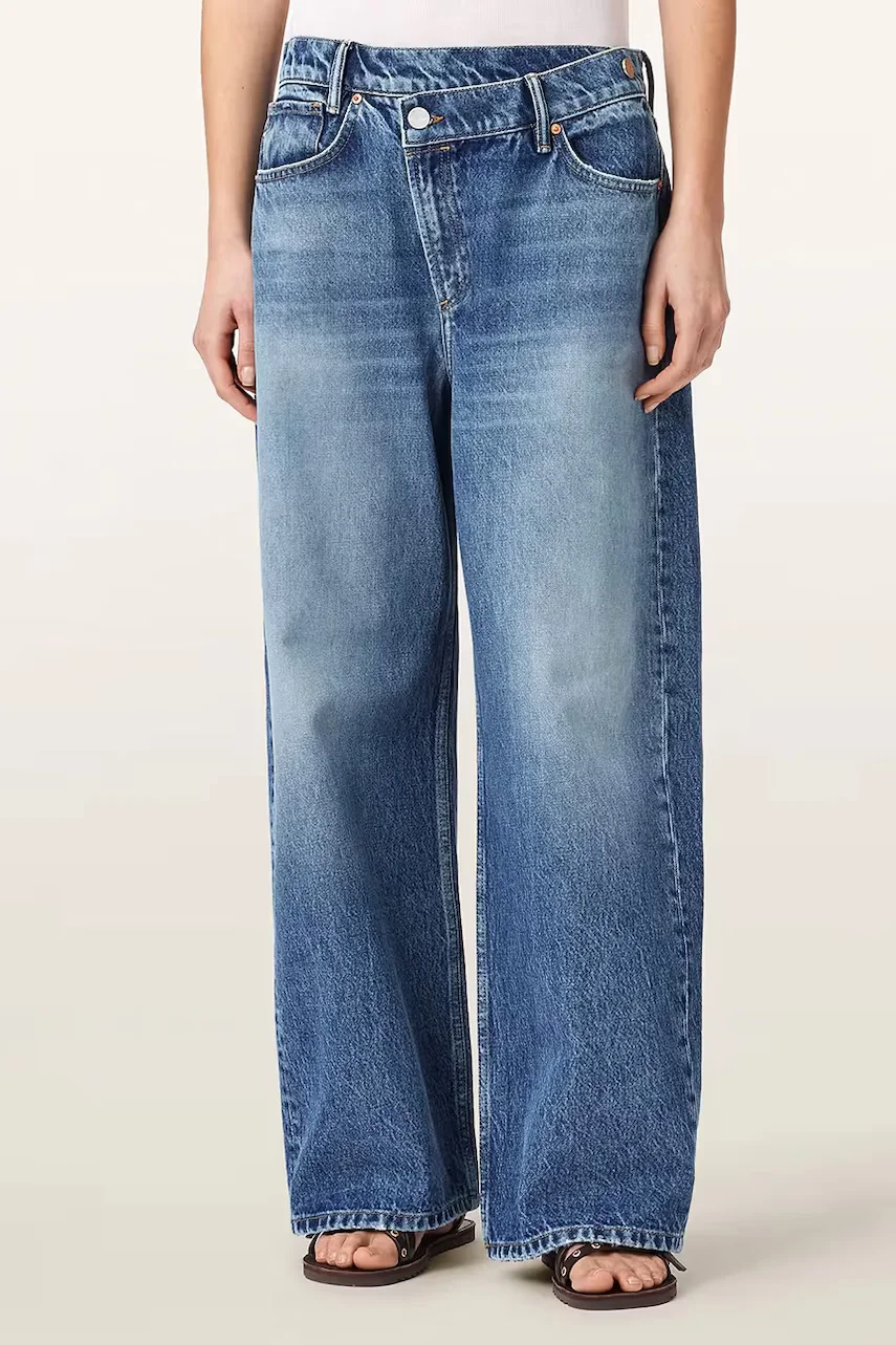 AllSaints blugi wide leg pentru femei AKI CROSSOVER JEAN